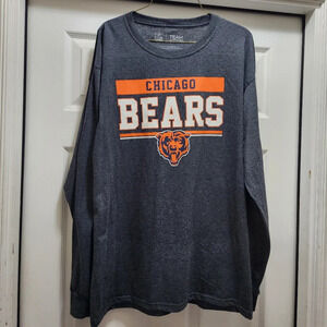 Chicago Bears Shirt Men's Large Dark Gray Long Sleeve Football NFL